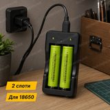 Зарядний пристрій для акумуляторів 18650 на 2 слоти DESH-14104-2 фото